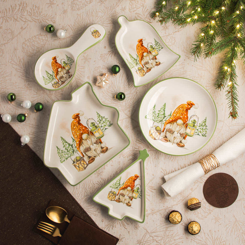 MILLIMI Фелиз Блюдо в форме ёлки, 21х16х2,5см, керамика, арт.№ 820-870