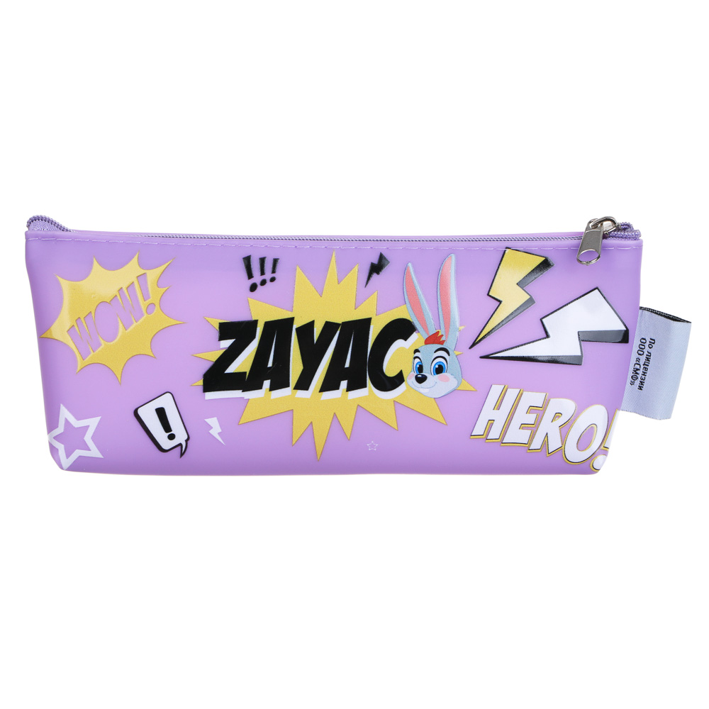 Косметичка треугольная 19,5х7,5х3 см Ну,Погоди!, 1 отделение на молнии, плотный гладкий ПВХ, бокс, 2 дизайна, арт.№ 805-020