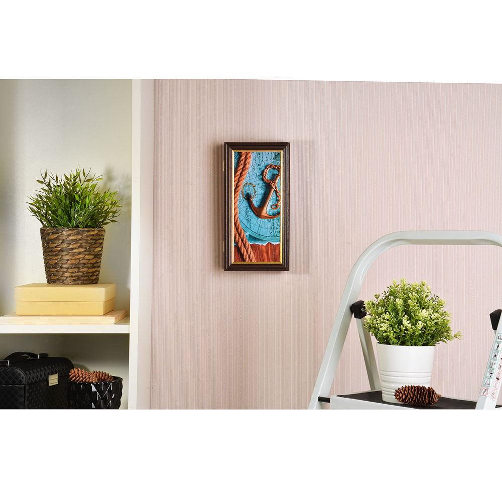 Ключница закрытая, на 3 крючка, МДФ, 15х30х5см, 4 дизайна, арт.№ 510-163