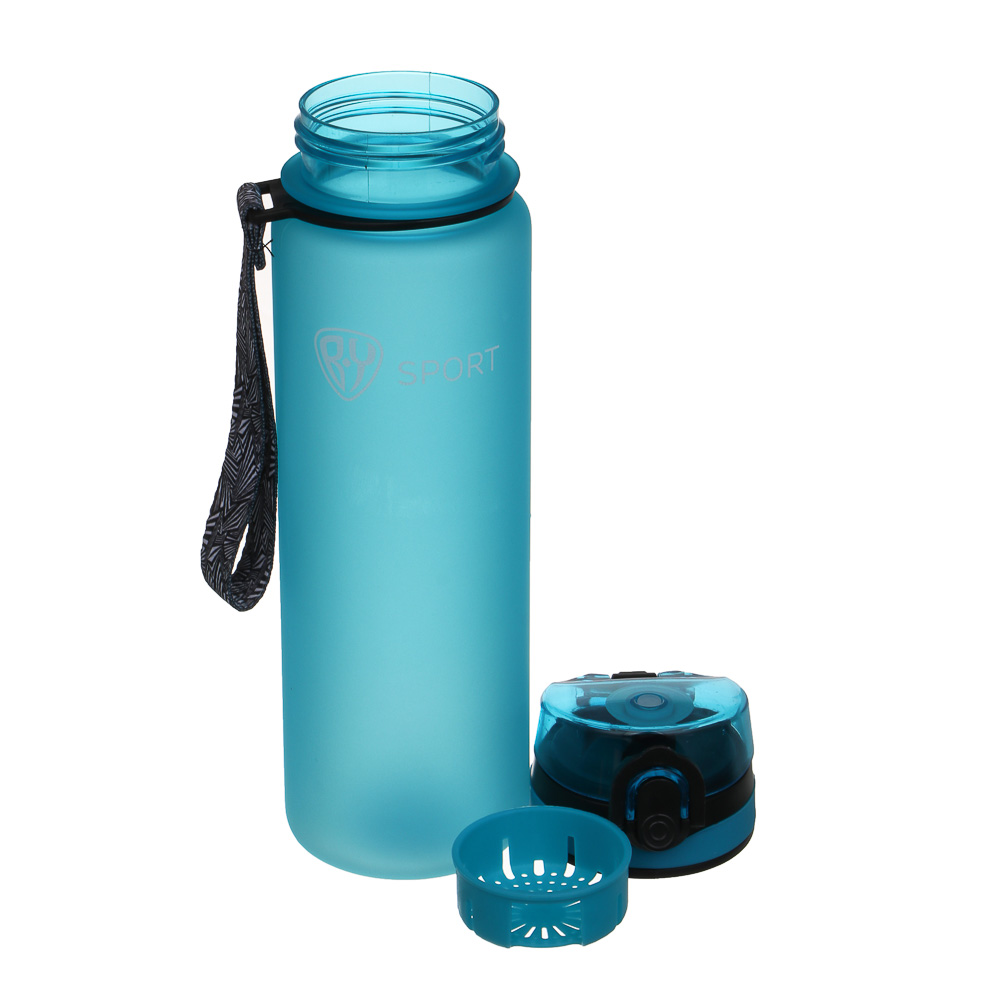 Бутылка спортивная для воды с поильником тм BY SPORT, 600мл, 23x6см, PC, силикон, 4 цвета, арт.№ 088-128