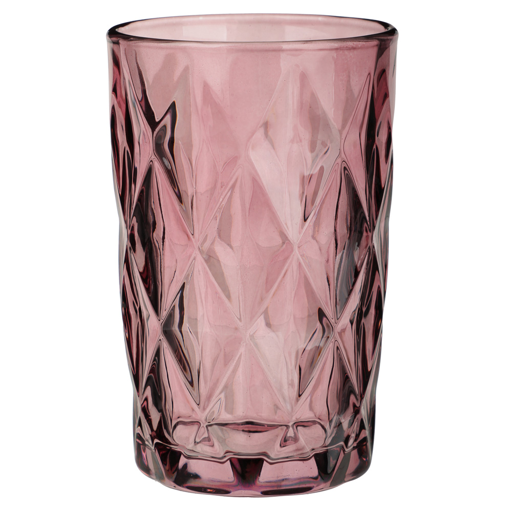 MILLIMI Набор стаканов высоких 6 шт, 350 мл, стекло, бордовый ромб, арт.№ 878-635