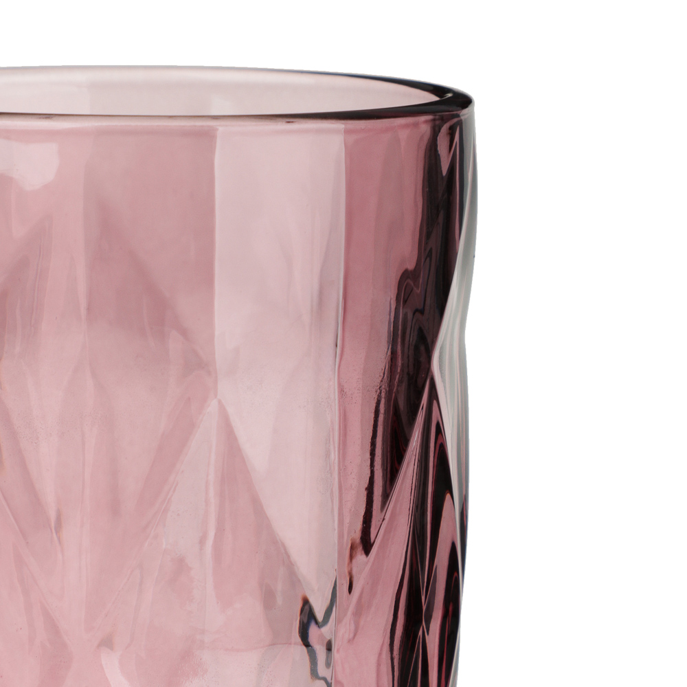 MILLIMI Набор бокалов для шампанского 6 шт, 160 мл, стекло, бордовый ромб, арт.№ 878-637