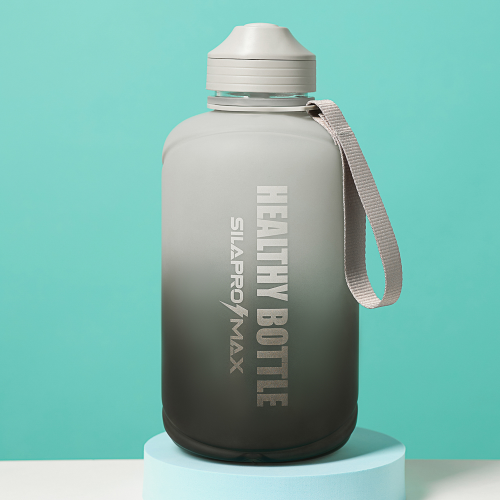 SILAPRO MAX Бутылка спортивная с замком, BLACK-GREY, 2л, PETG, арт.№ 088-046