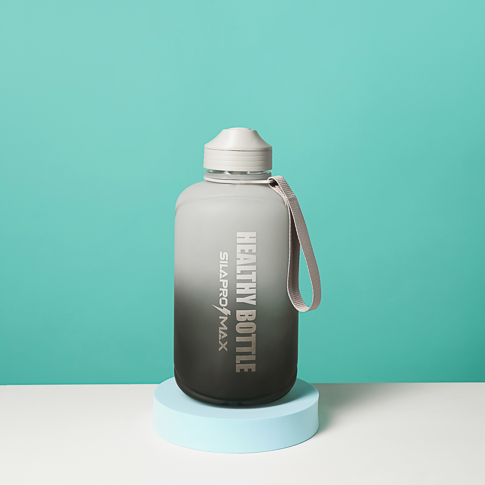 SILAPRO MAX Бутылка спортивная с замком, BLACK-GREY, 2л, PETG, арт.№ 088-046