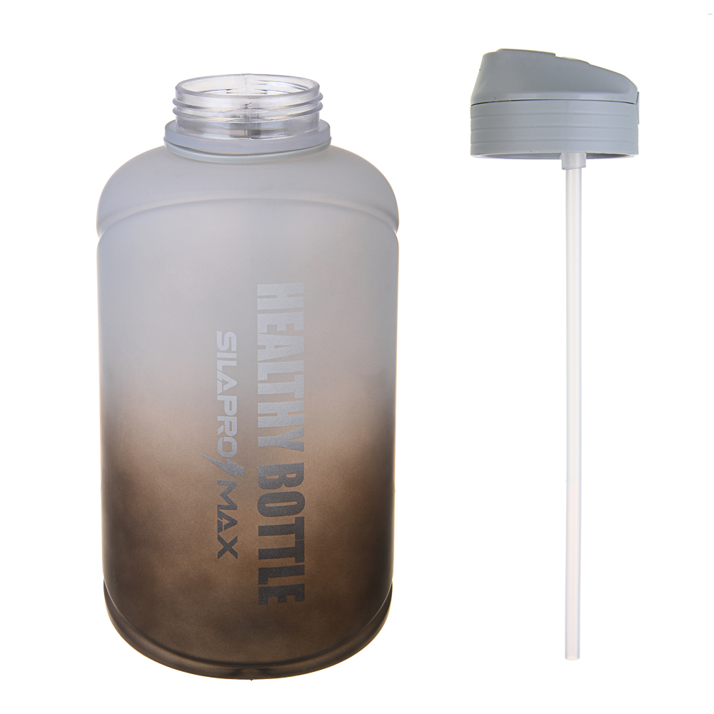 SILAPRO MAX Бутылка спортивная с замком, BLACK-GREY, 2л, PETG, арт.№ 088-046