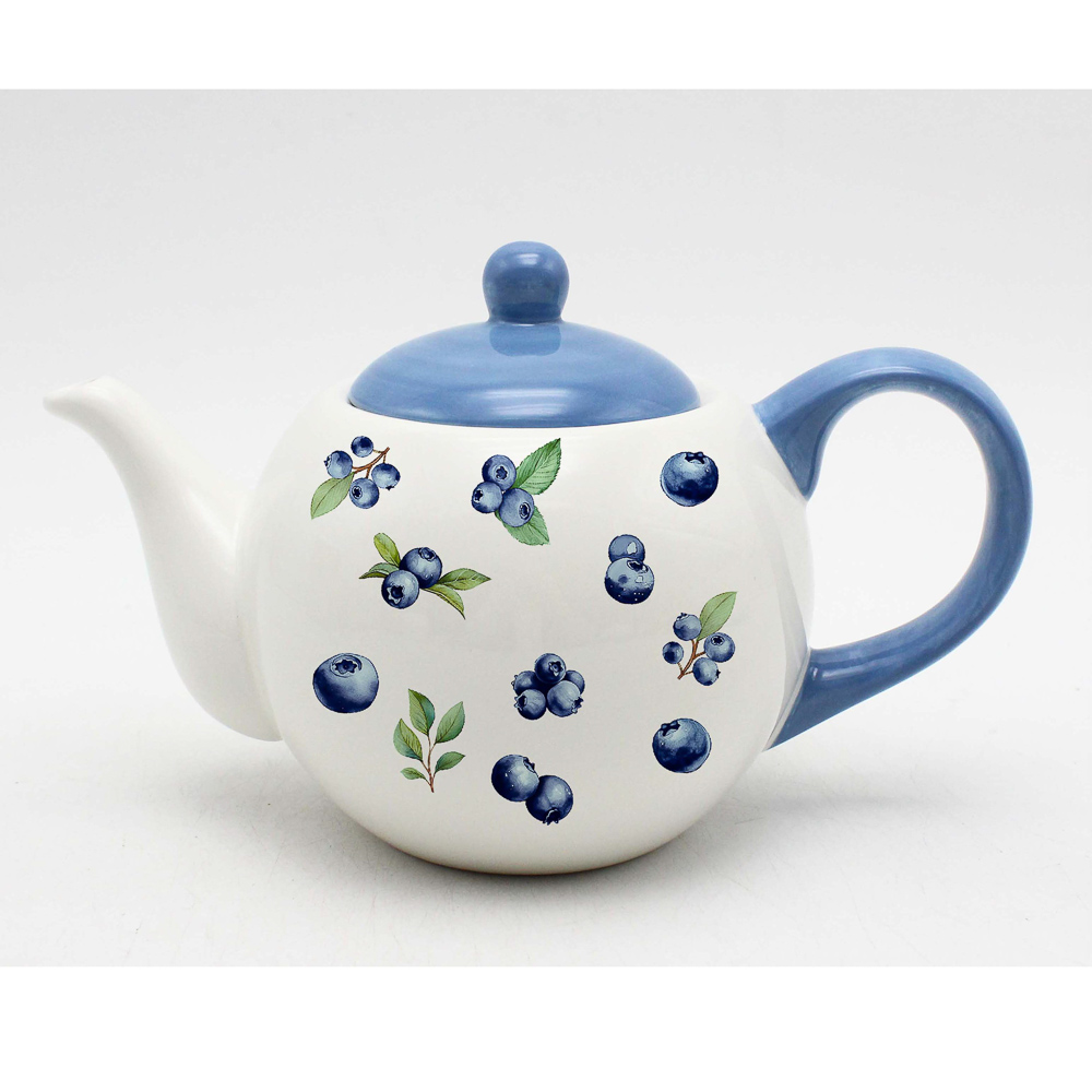 Чайник Голубика тм MILLIMI, 900мл, керамика, арт.№ 824-323