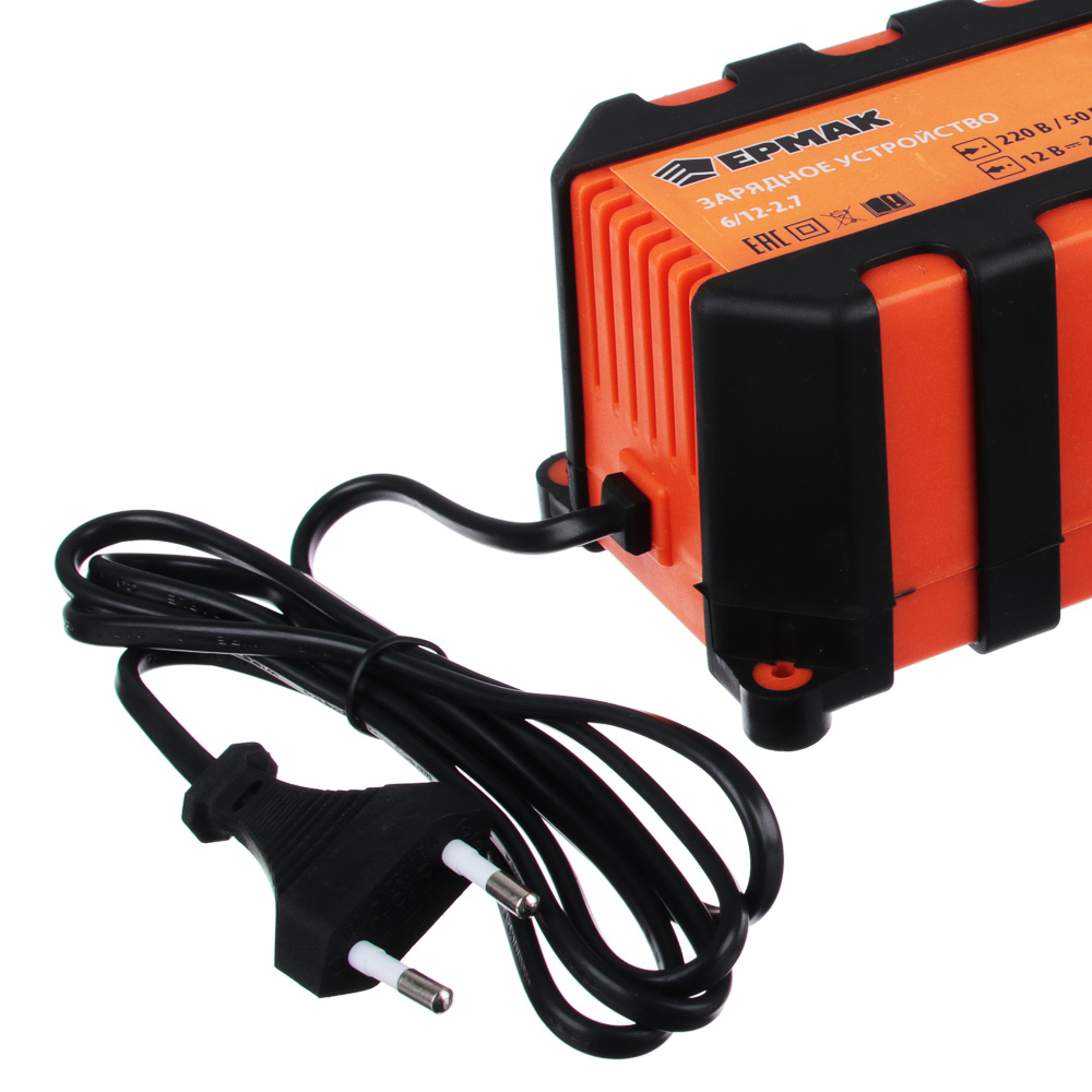 ЕРМАК Зарядное устройство импульсное, автомат, 2.7 A, 6В/12В, пластик корпус, арт.№ 771-195