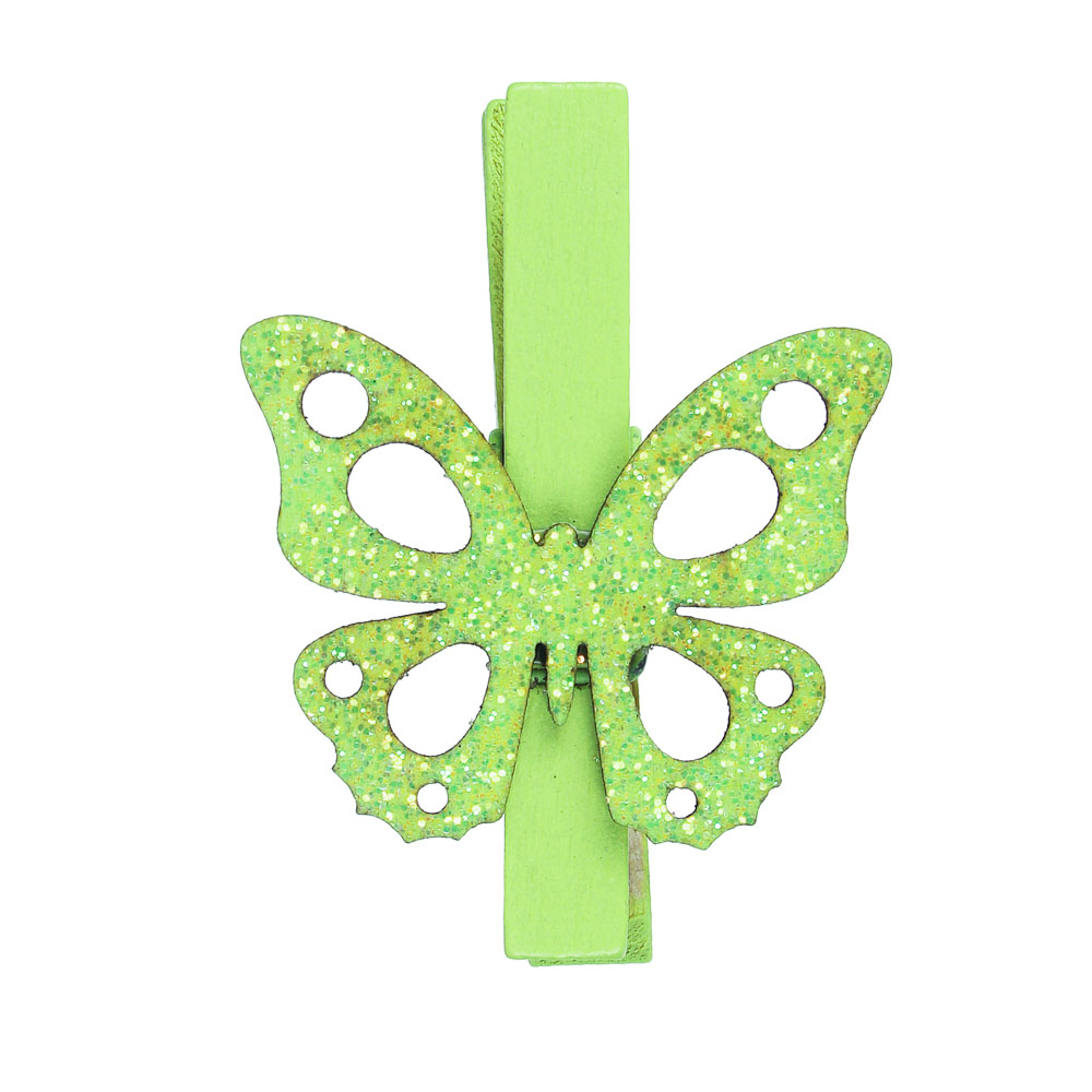 INBLOOM Декор на прищепке, 5см, МДФ, зеленый, 8 дизайнов, арт.№ 153-142