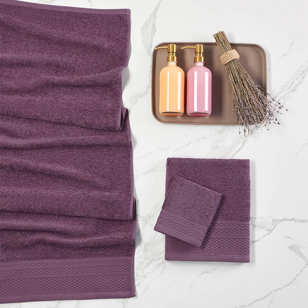 PROVANCE Хейзел Полотенце махровое, 100% хлопок, 70х130см, 400гр/м, сливовый, арт.№ 484-145
