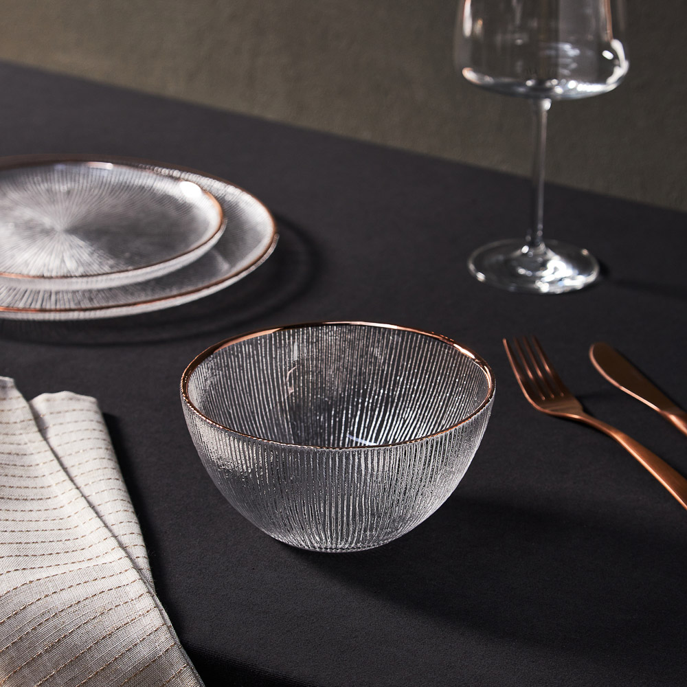 BY COLLECTION White Line Салатник, 620мл, 15х7см, стекло, арт.№ 820-853