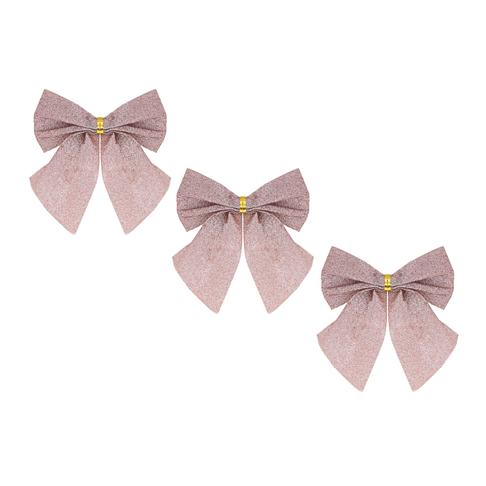 СНОУ БУМ Набор бантов 3 шт, ПВХ, 9х9,5см, 4 цвета, арт.№ 379-145