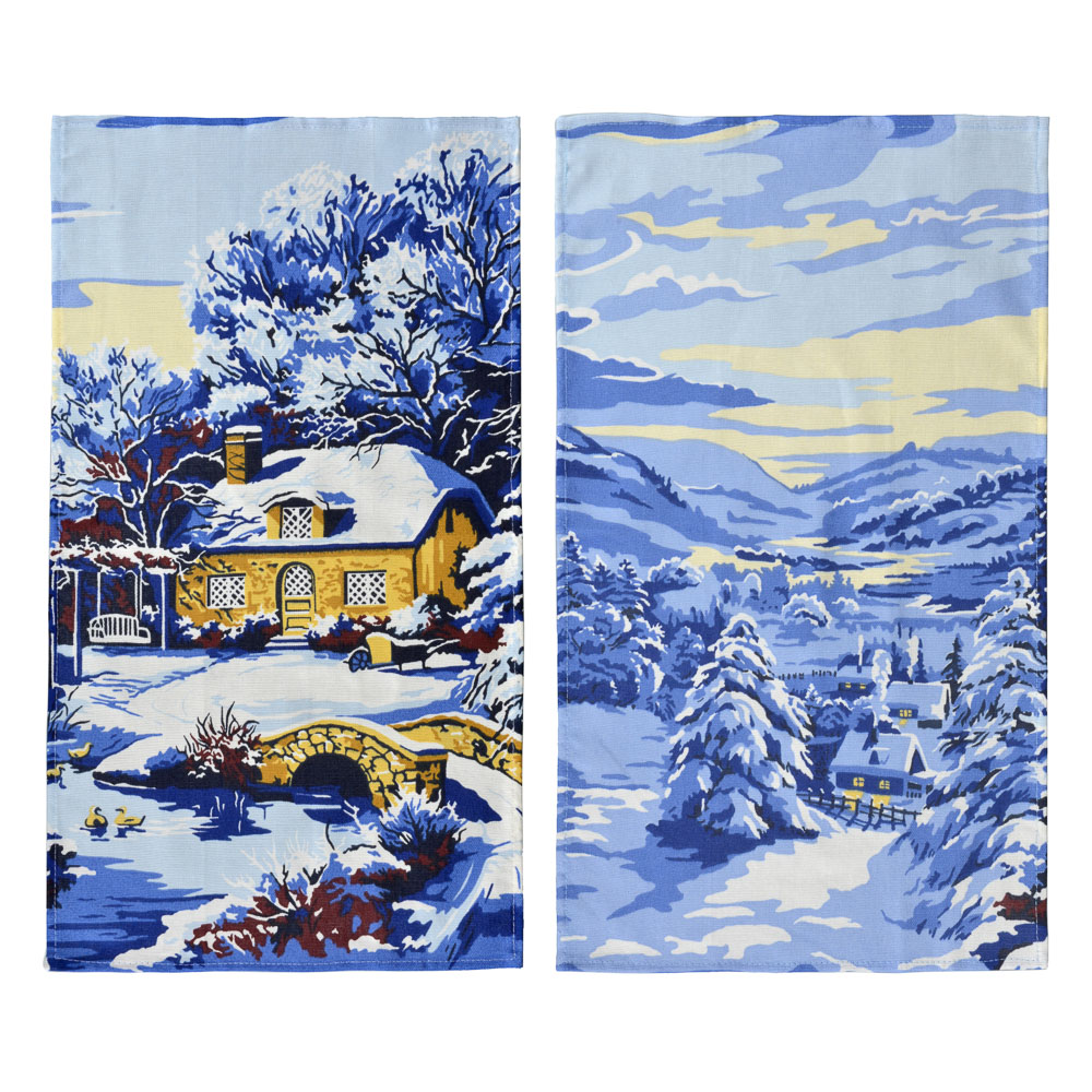 PROVANCE Зимняя сказка Полотенце кухонное, рогожка, 100% хлопок, 35х60см, 2 дизайна, арт.№ 492-002
