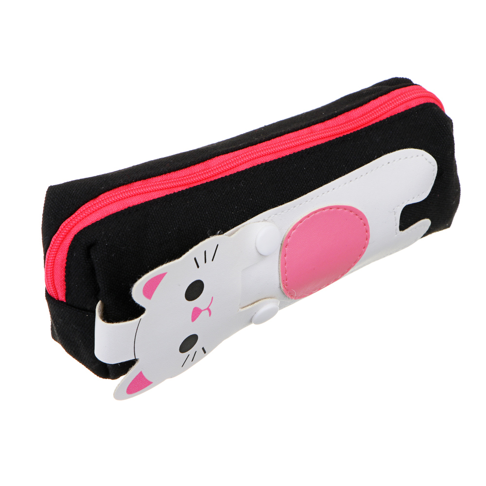 МИЛЫЙ КОТИК Пенал прямоугольный, 20х7х5см, 1 отд., накладной карман, клапан на кнопках, п/э, пакет, арт.№ 238-430