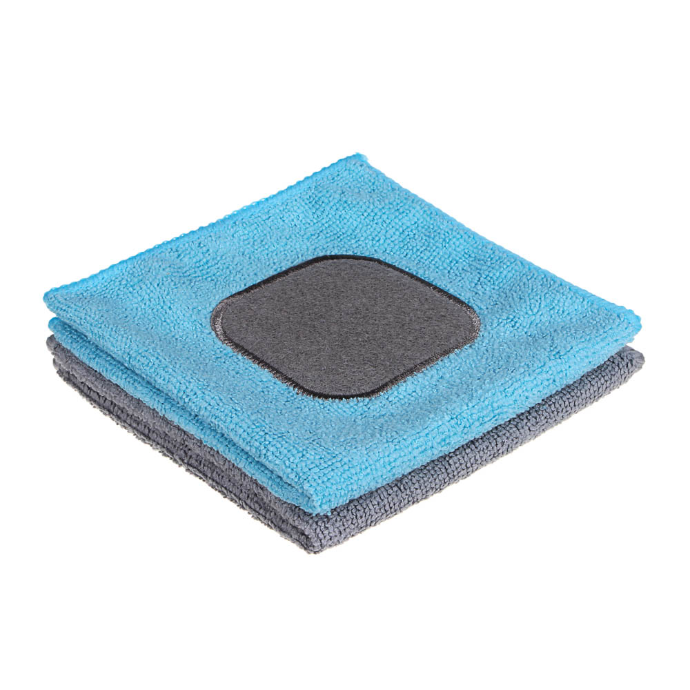 VETTA Салфетка из микрофибры универсальная, с абразивной вставкой, 30х30см, 220г/кв.м., 2 цвета, арт.№ 448-271