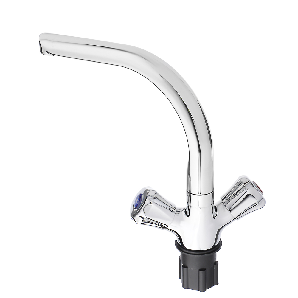 RAIN Смеситель для кухни Уран, высокий, кран-буксы 1/2, гайка, латунь, хром, арт.№ 561-016