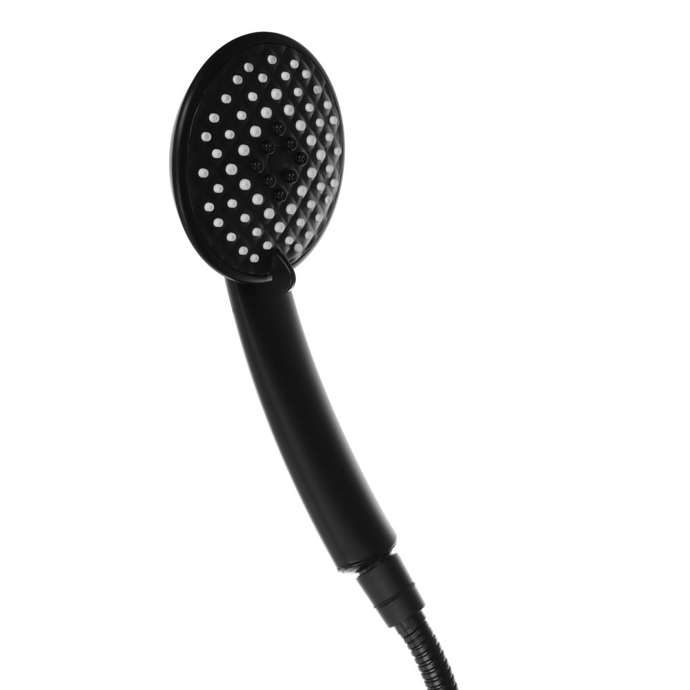 RAIN Смеситель для ванны Кристал, короткий излив, душ. набор, кран-буксы 1/2, латунь, черный, арт.№ 561-019