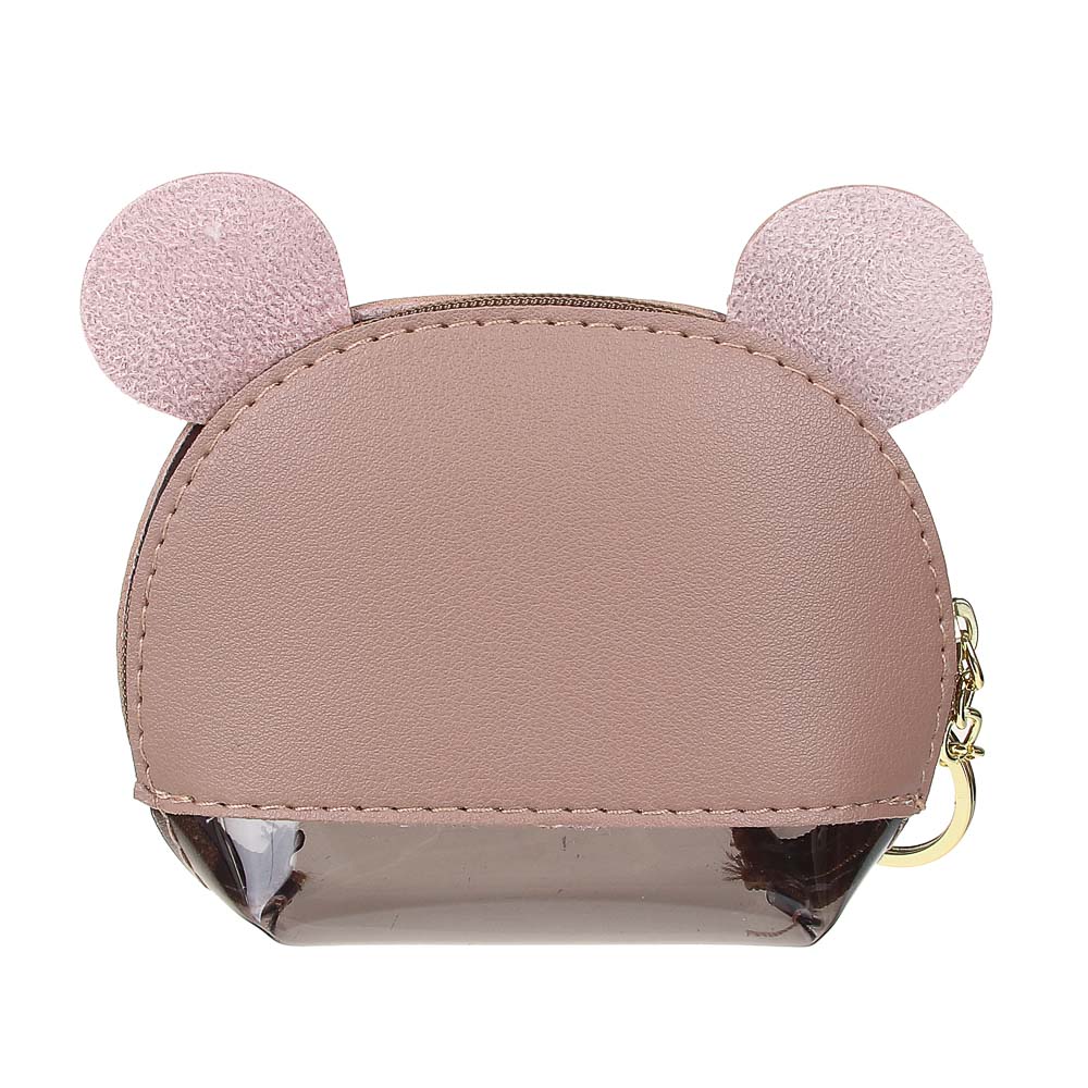 Брелок - кошелек для мелочи, 10x9х4см, "Зверята", искусственная кожа, металлический карабин, 4 диз., арт.№ 095-033