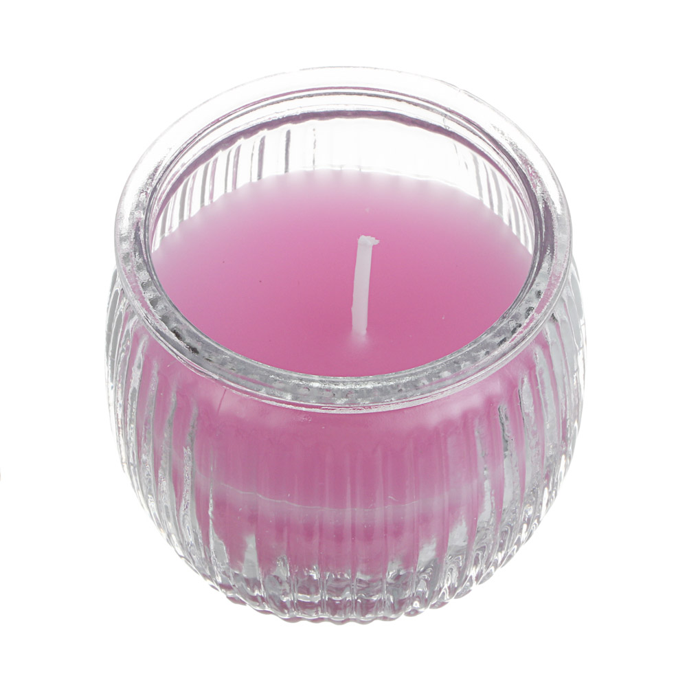 LADECOR Свеча ароматическая в стеклянном подсвечнике, парафин,7x6,5 см, 6 цветов, арт.№ 508-823