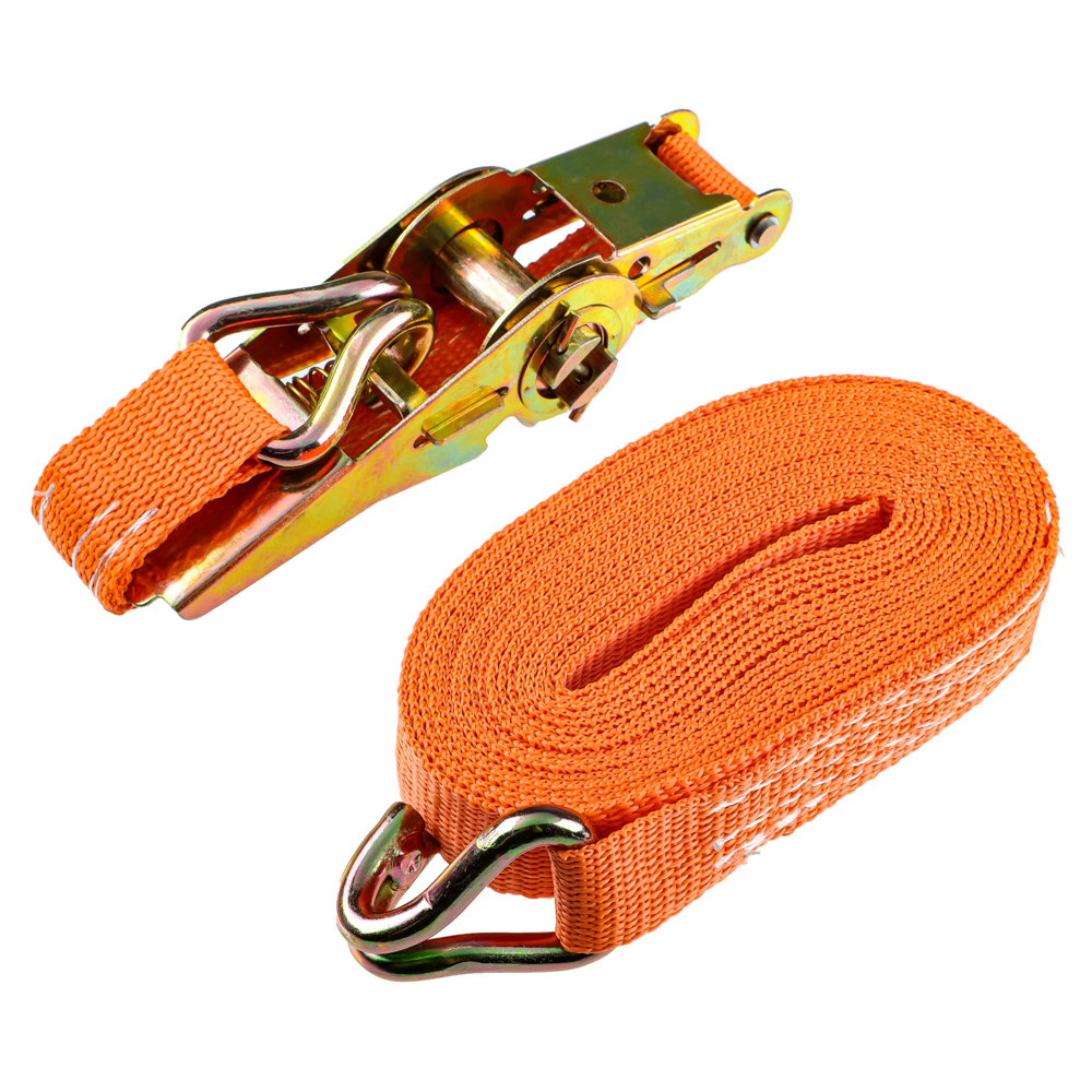 Стяжка груза 4,5 м, храповик 110мм, ширина ленты 25мм, 400/800кг, J-крюки, ЕРМАК, арт.№ 773-024