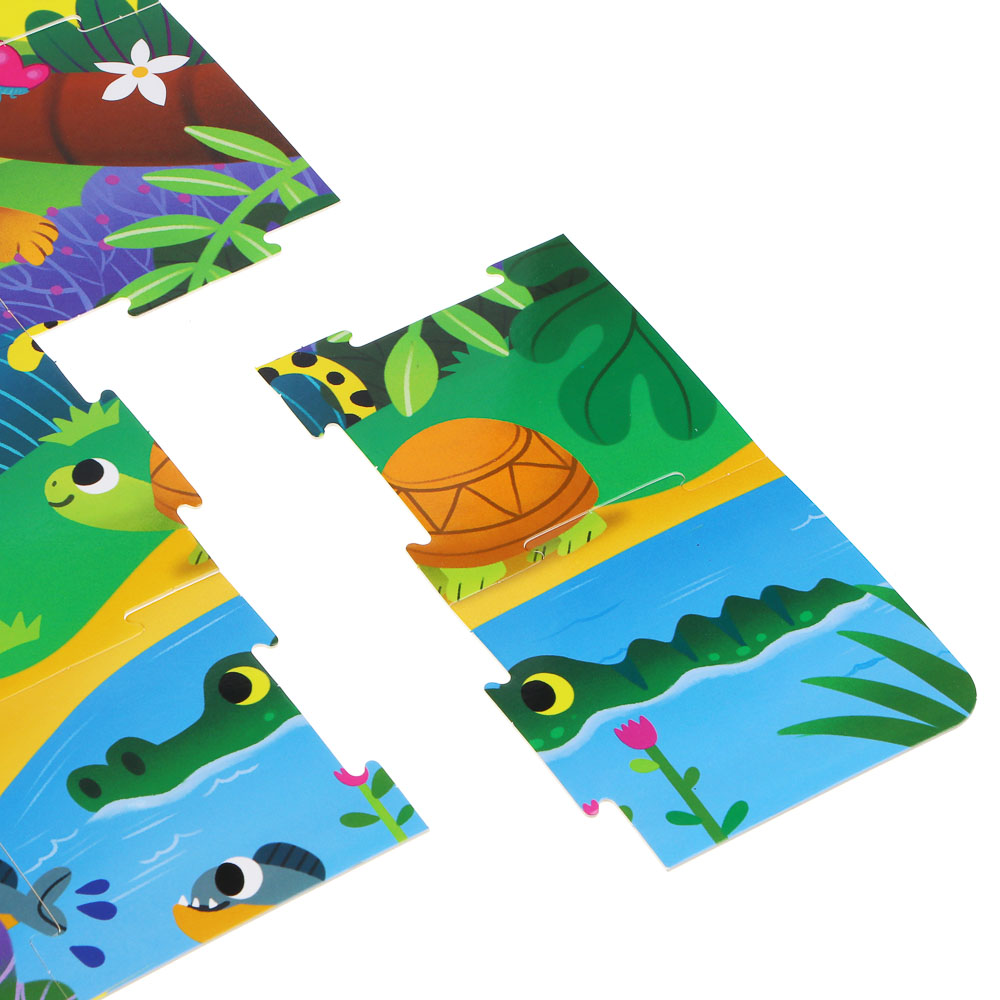 ИГРОЛЕНД Пазл напольный, крупные детали, 20-30 элементов, 12х12х12см, картон, 3 дизайна, арт.№ 262-520