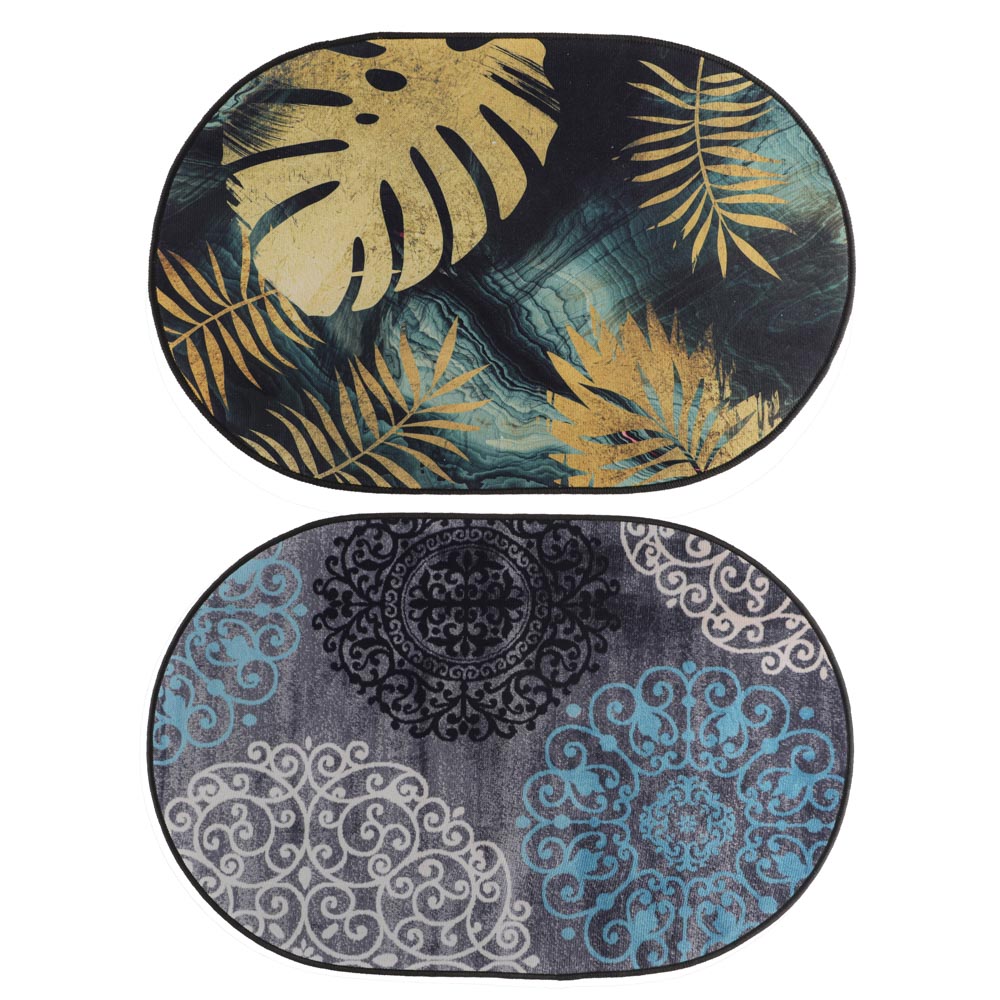 VETTA Коврик универсальный овальный EASTLAND, полиэстер, антискольз.подложка, 70x45см, 2 дизайна, арт.№ 462-722