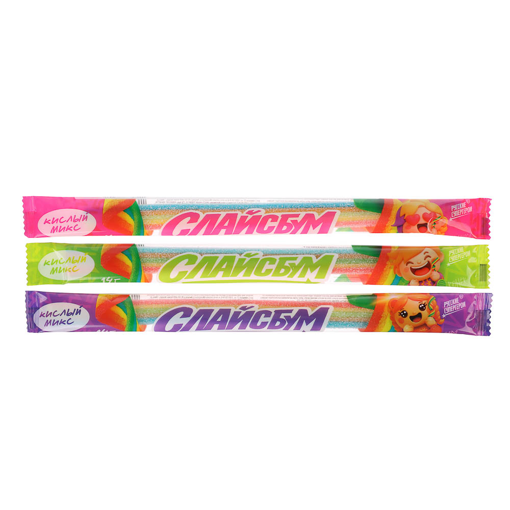 BY Русские Супергерои Мармелад кислый в пластинках со вкусом фруктовая смесь 14 гр., арт.№ 347-534