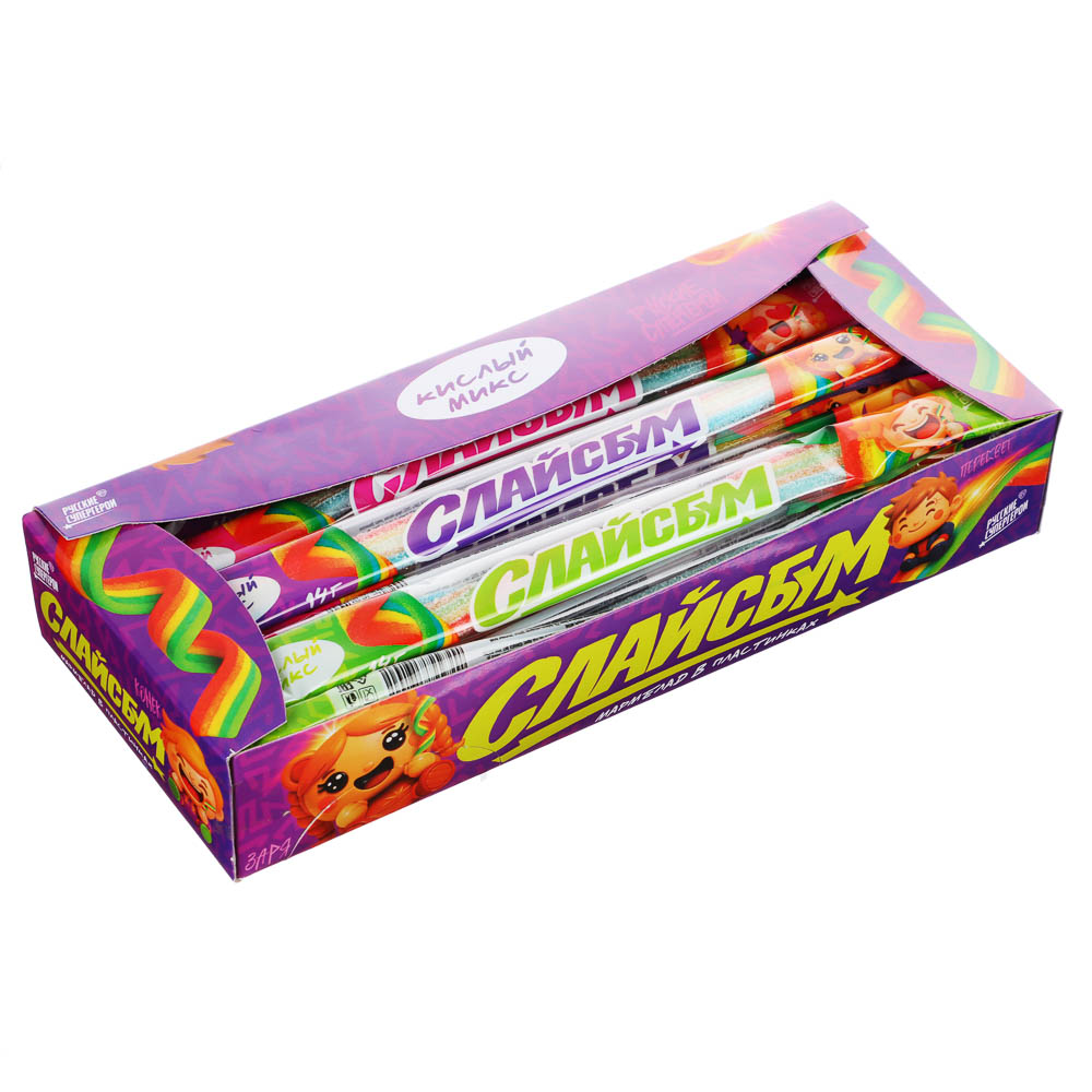 BY Русские Супергерои Мармелад кислый в пластинках со вкусом фруктовая смесь 14 гр., арт.№ 347-534