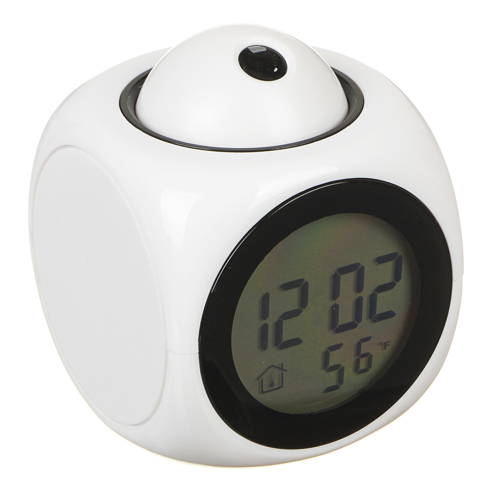 LADECOR CHRONO Будильник с ЖК-дисплеем, термометр, проекция времени, ABS, 9х7,8х7,8см, 2 цвета, арт.№ 529-187