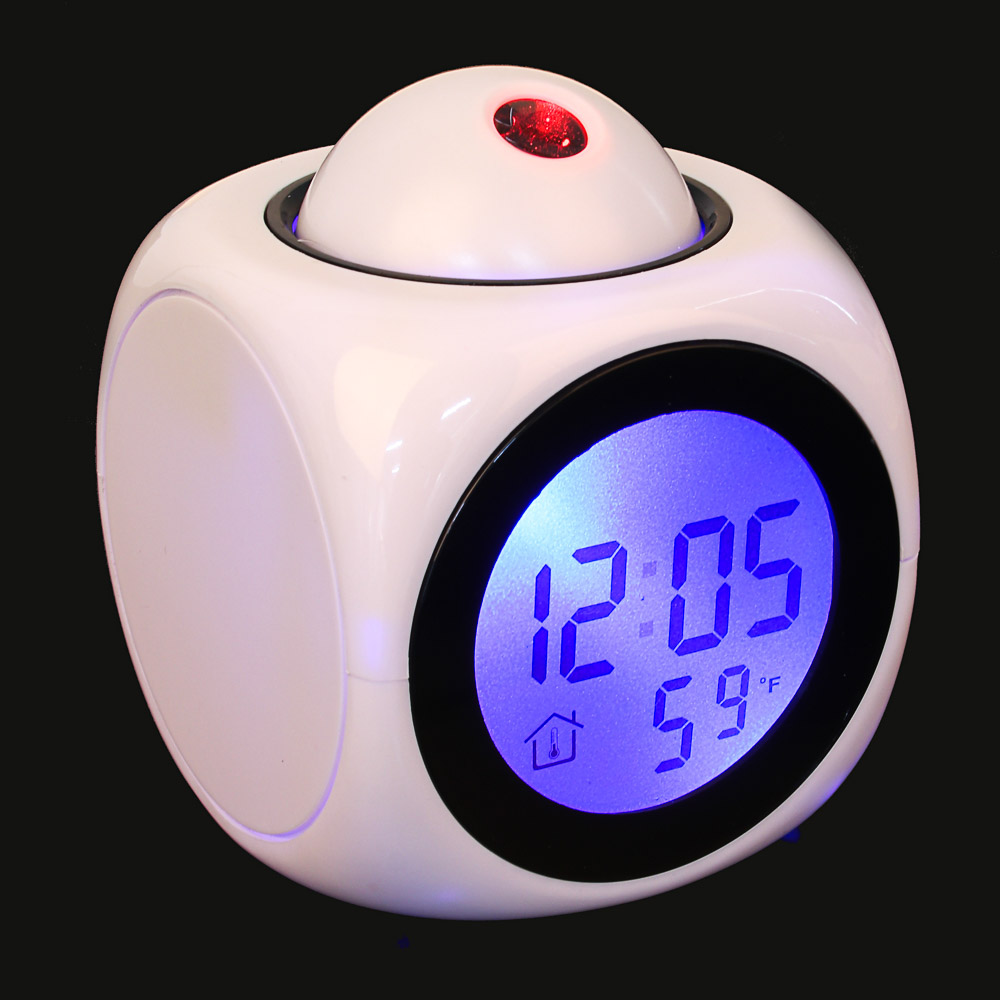 LADECOR CHRONO Будильник с ЖК-дисплеем, термометр, проекция времени, ABS, 9х7,8х7,8см, 2 цвета, арт.№ 529-187