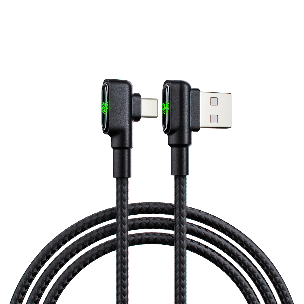 Кабель для зарядки USB(A)-Type C BY L-shape, 1м, 3A, Быстрая зарядка QC 3.0, черный, арт.№ 931-345