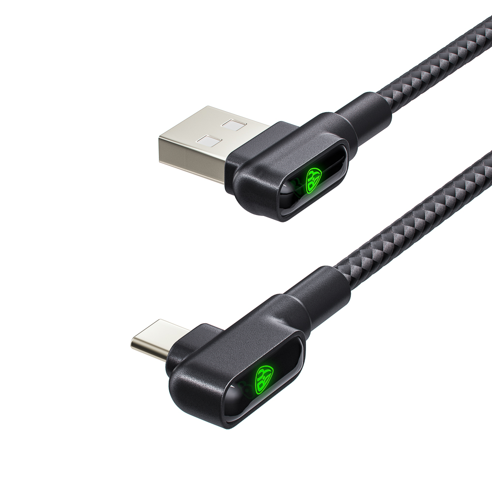 Кабель для зарядки USB(A)-Type C BY L-shape, 1м, 3A, Быстрая зарядка QC 3.0, черный, арт.№ 931-345