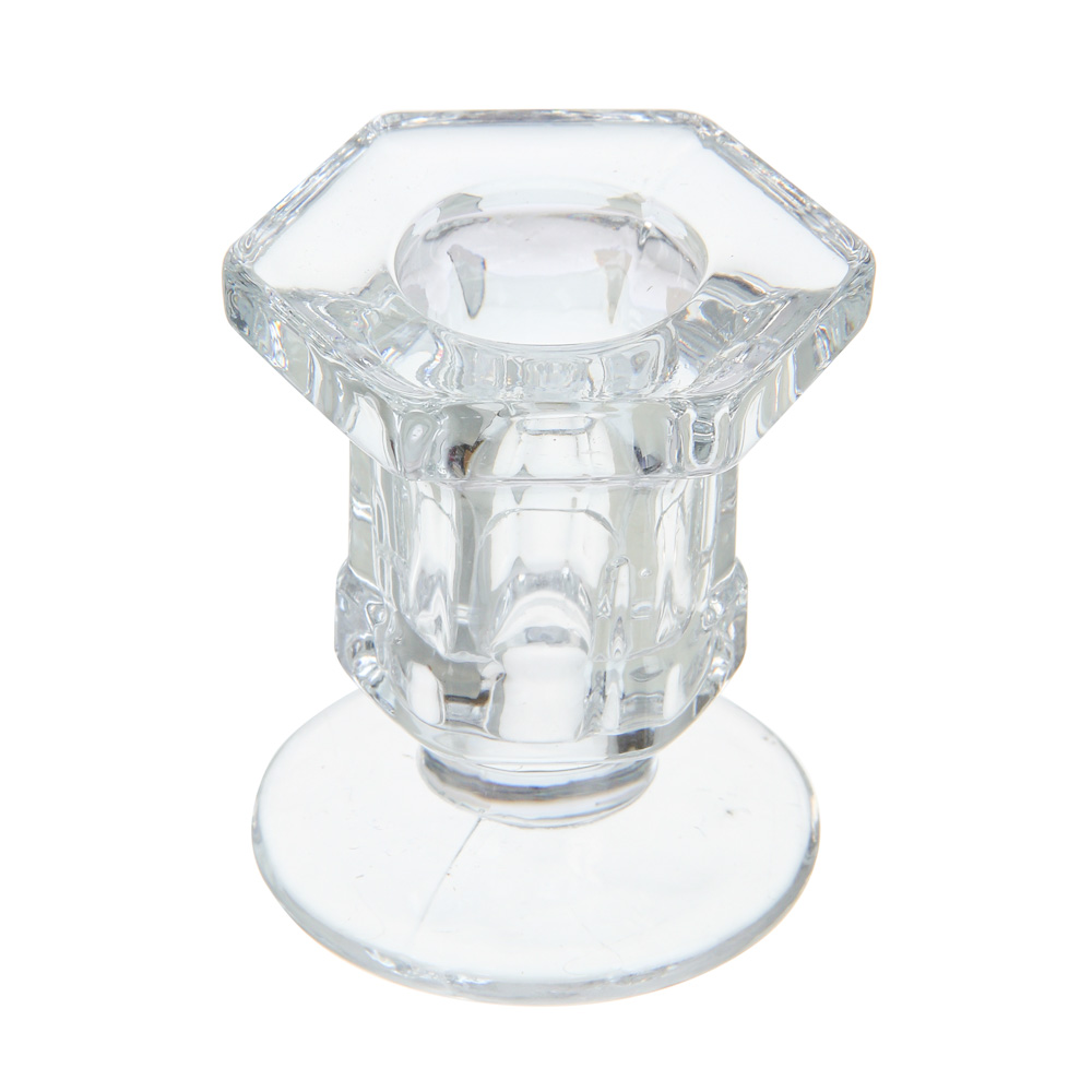 Подсвечник тм LADECOR стеклянный, 4,5х5,2x5,8 см, для высоких свечей, арт.№ 477-269