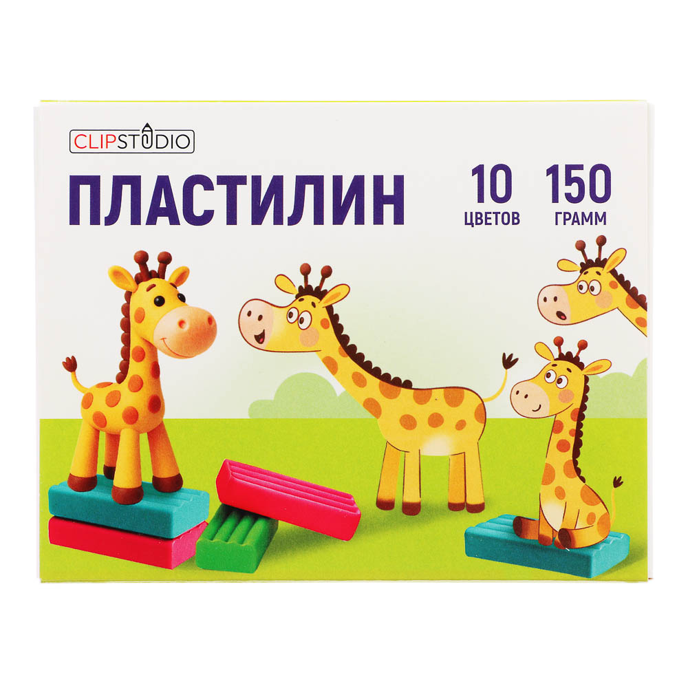 Пластилин 10цв. ClipStudio 150 гр. в картонном выдвижном пенале, арт.№ 239-014