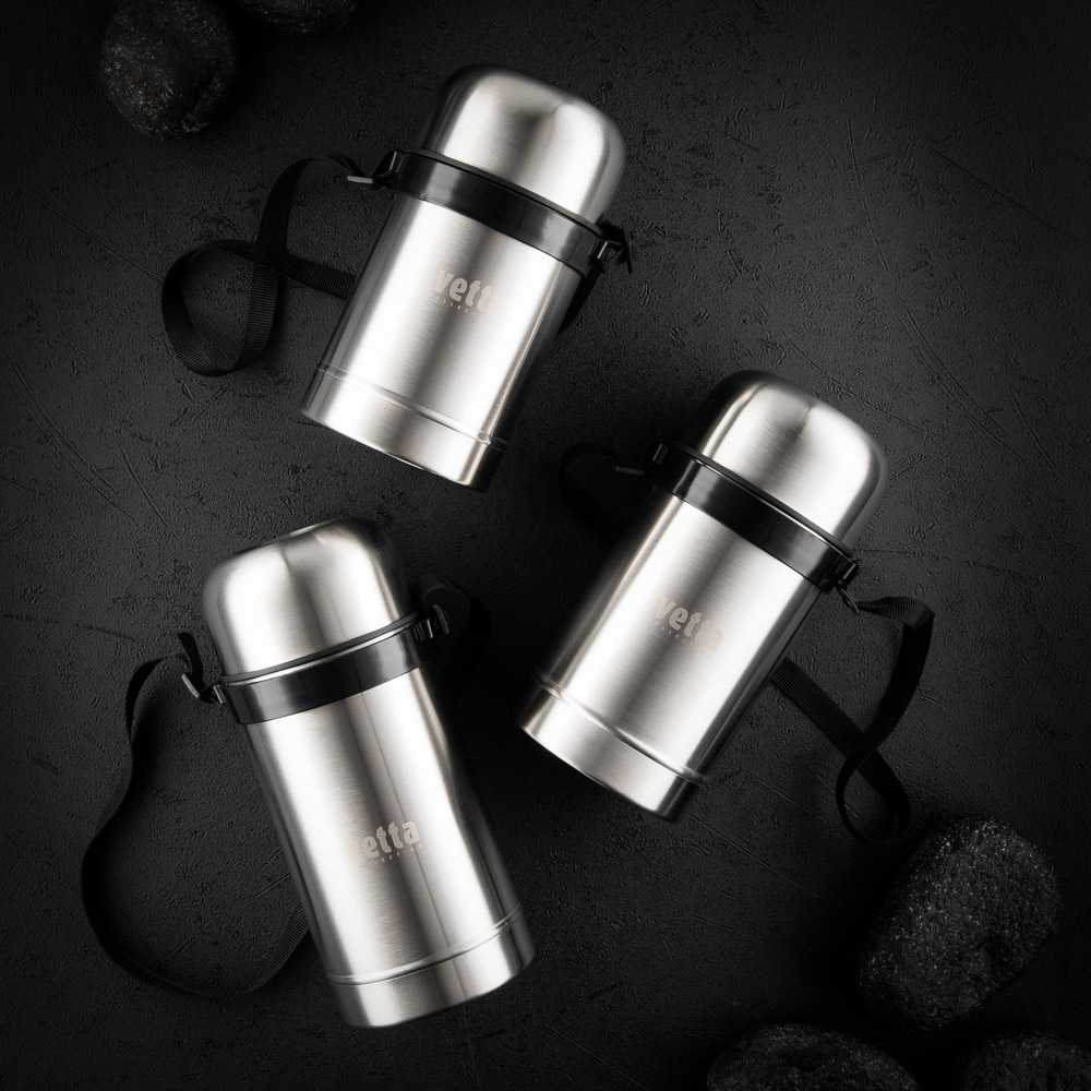 VETTA Термос металлический "Суповой" с широким горлом 1,00л серебристый, арт.№ 841-073