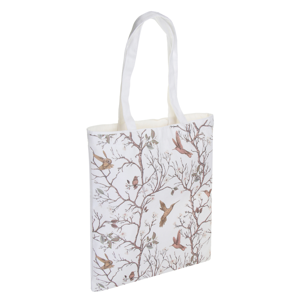 Сумка-шоппер, 38x42см, "Микс", внутренний карман, длинные ручки 58 см, белый, ПЭ под ткань, 4 диз., арт.№ 090-043