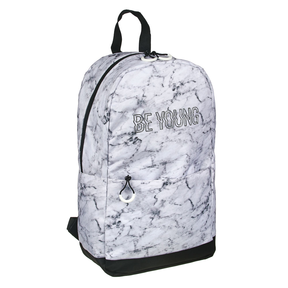 BY Рюкзак подростковый, 44x24,5x14см, "Мрамор", 1 отд., 4 карм., плотный ПЭ, арт.№ 254-502