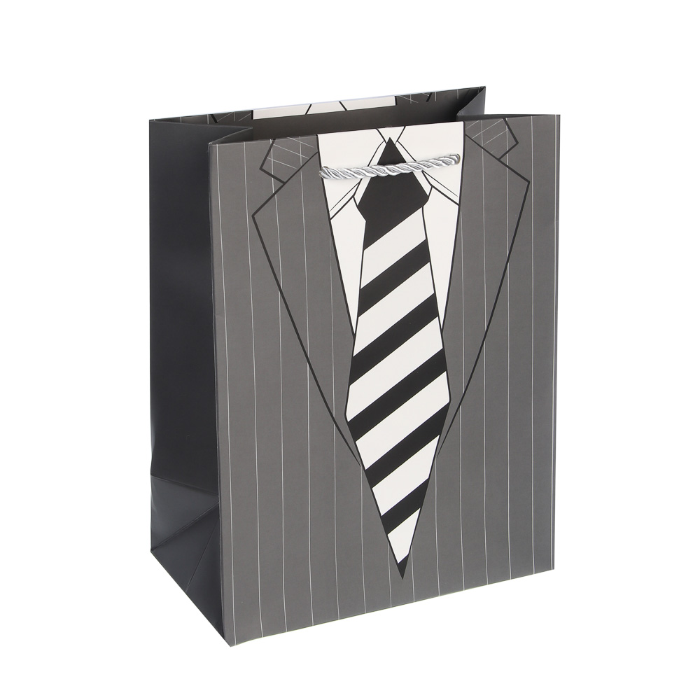 Пакет подарочный бумажный тм LADECOR M 18x23x10 см, для мужчин арт 1, 8 дизайнов, арт.№ 507-471