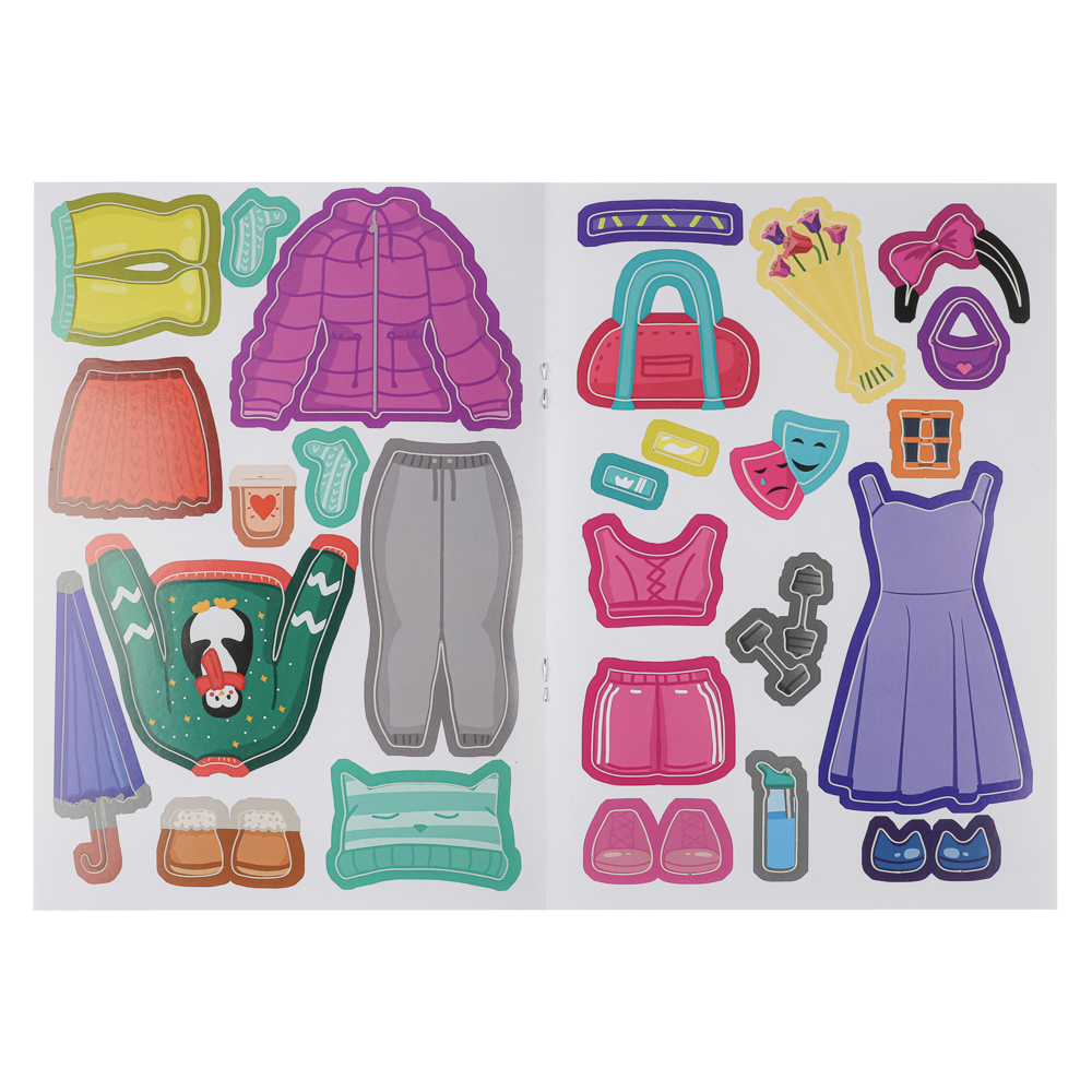 Книга "Чудесные наряды", с наклейками, 16х23см, 16 стр., 4 дизайна, арт.№ 290-389