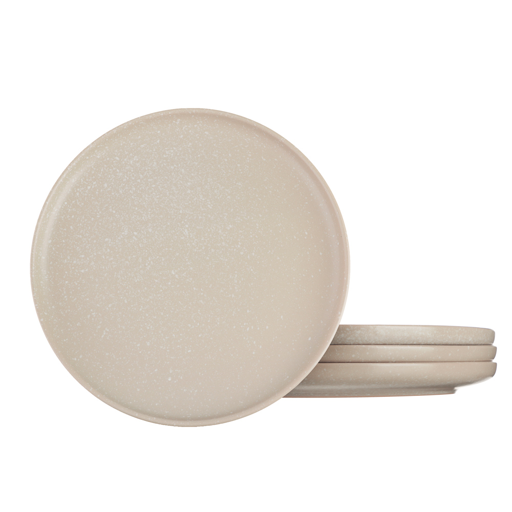 MILLIMI Набор столовой посуды 16 предметов (тарелка 26 см - 4 шт., тарелка 20 см - 4 шт., салатник 14 см - 4 шт., кружка 340 мл - 4 шт.) керамика, бежевый, арт.№ 824-179