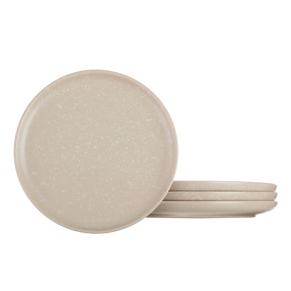 MILLIMI Набор столовой посуды 16 предметов (тарелка 26 см - 4 шт., тарелка 20 см - 4 шт., салатник 14 см - 4 шт., кружка 340 мл - 4 шт.) керамика, бежевый, арт.№ 824-179