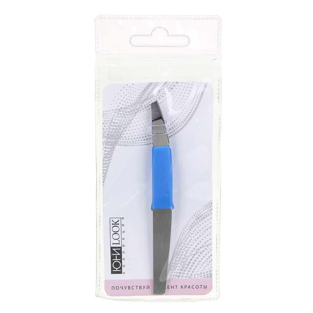 Пинцет для бровей с силиконовыми держателями тм ЮНИLOOK, нерж.сталь, 9,3см, 3 цвета, арт.№ 357-206