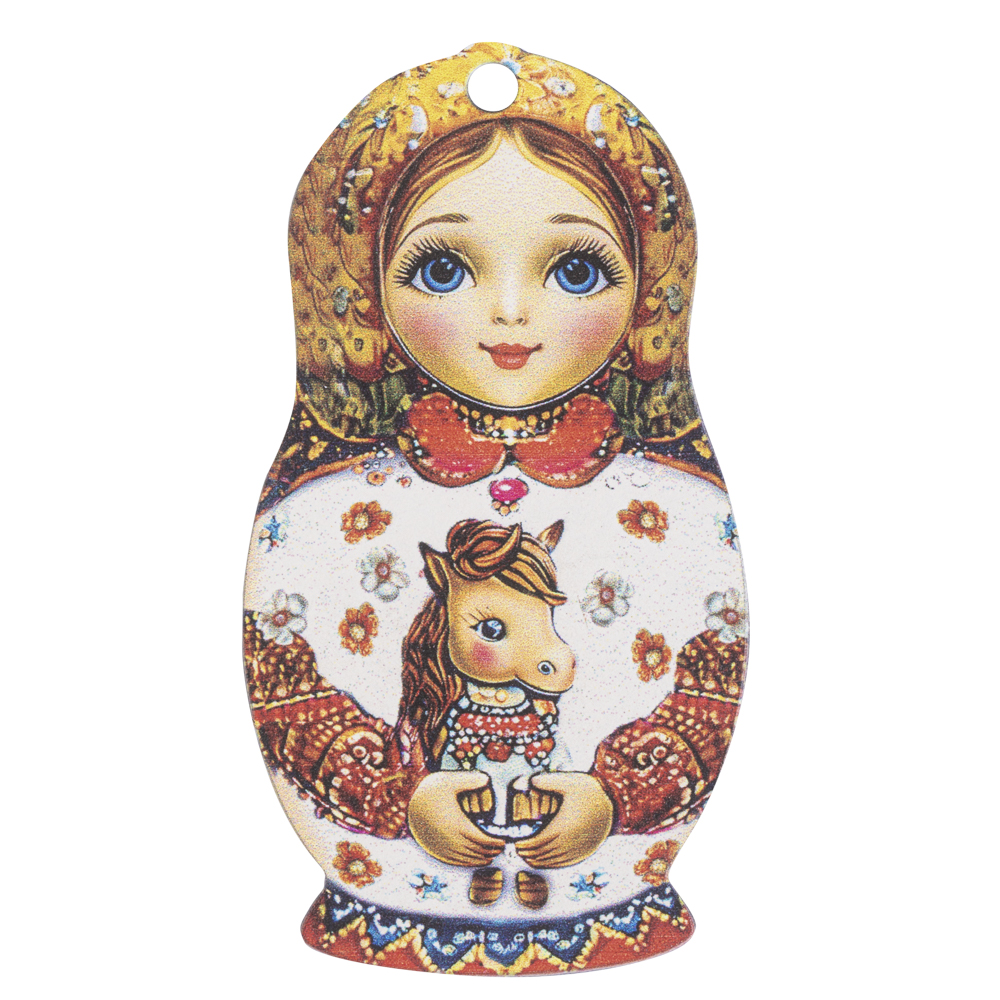 Подвес на ленте, 7x0,6x9 см, ХДФ, 21 дизайн с новогодними персонажами, арт.№ 705-512