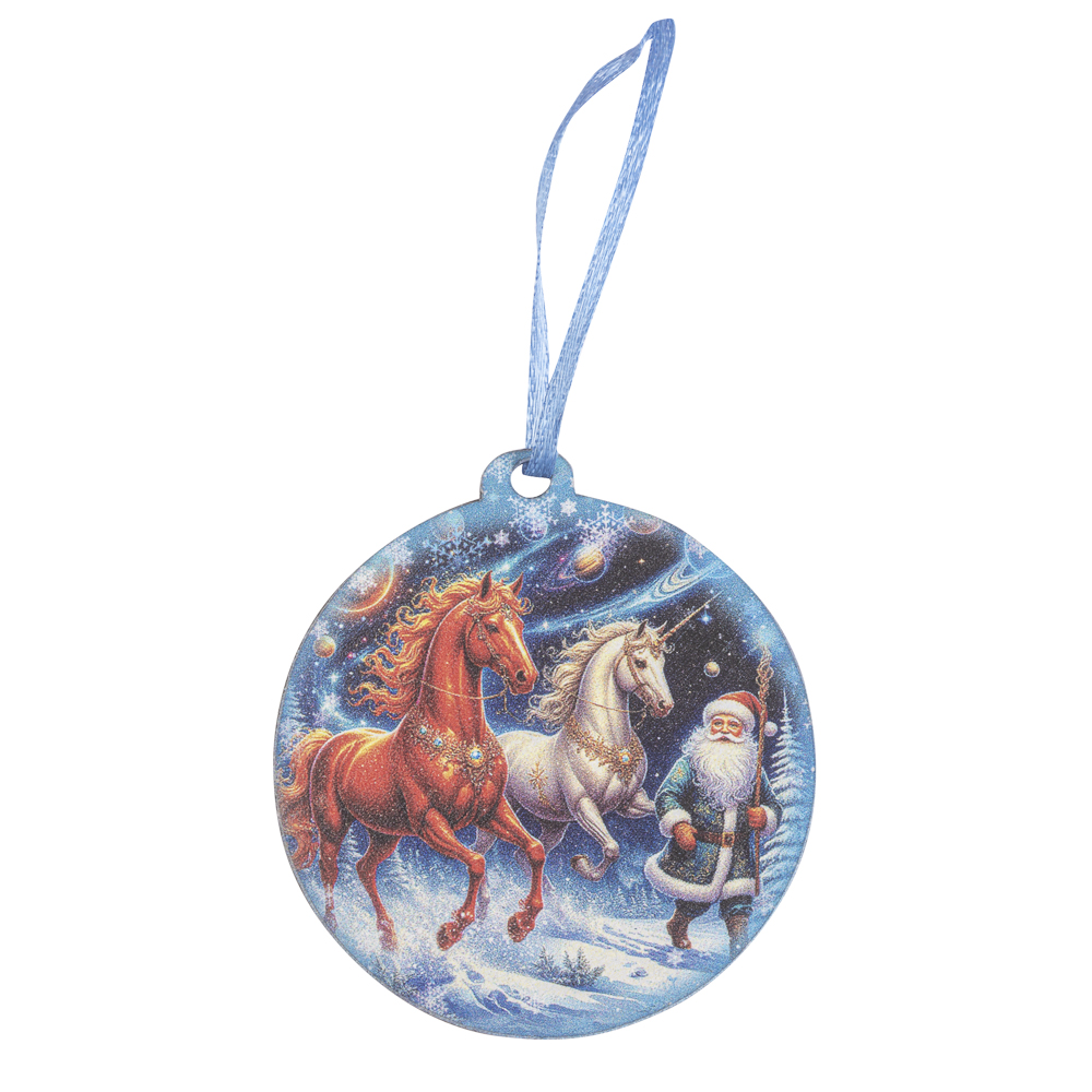 Подвес на ленте, 7x0,6x9 см, ХДФ, 21 дизайн, новогодние персонажи, арт.№ 705-513