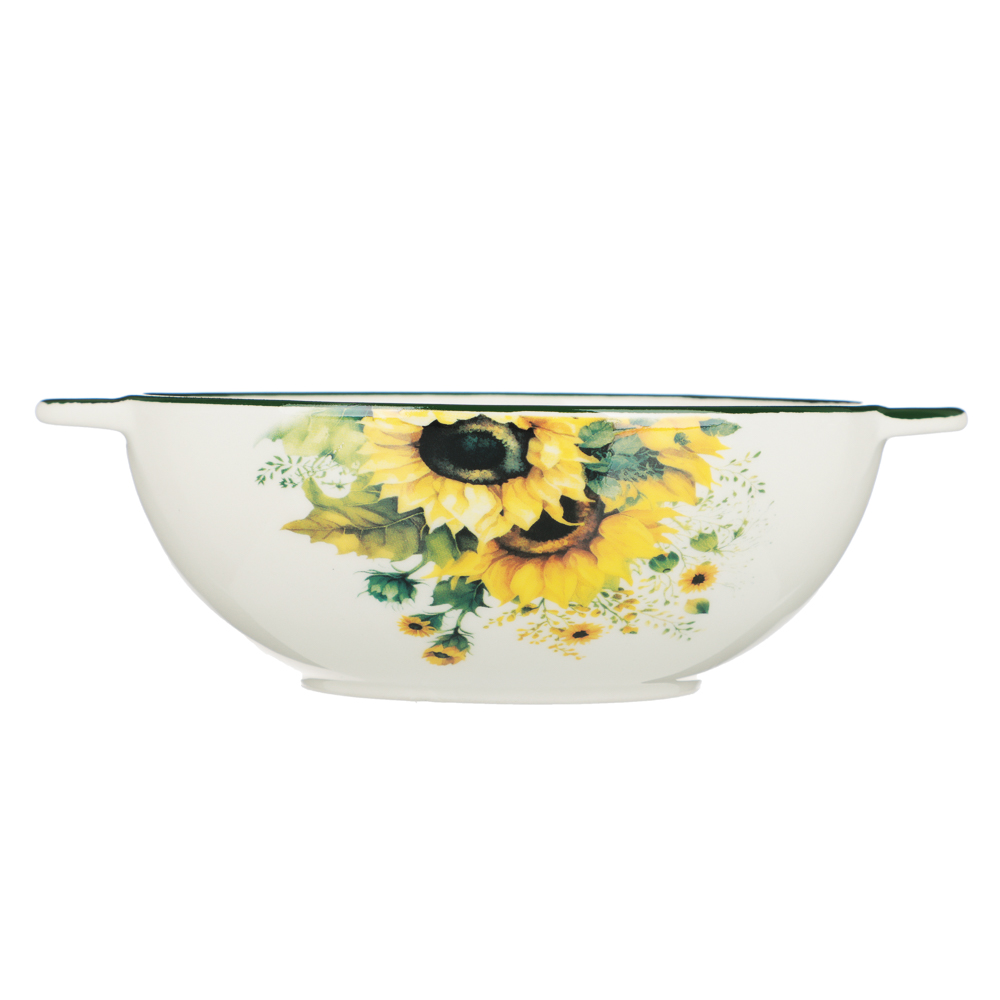 MILLIMI Подсолнухи Бульонница c ручками, 500мл, 18х15х5,5см, керамика, арт.№ 824-654