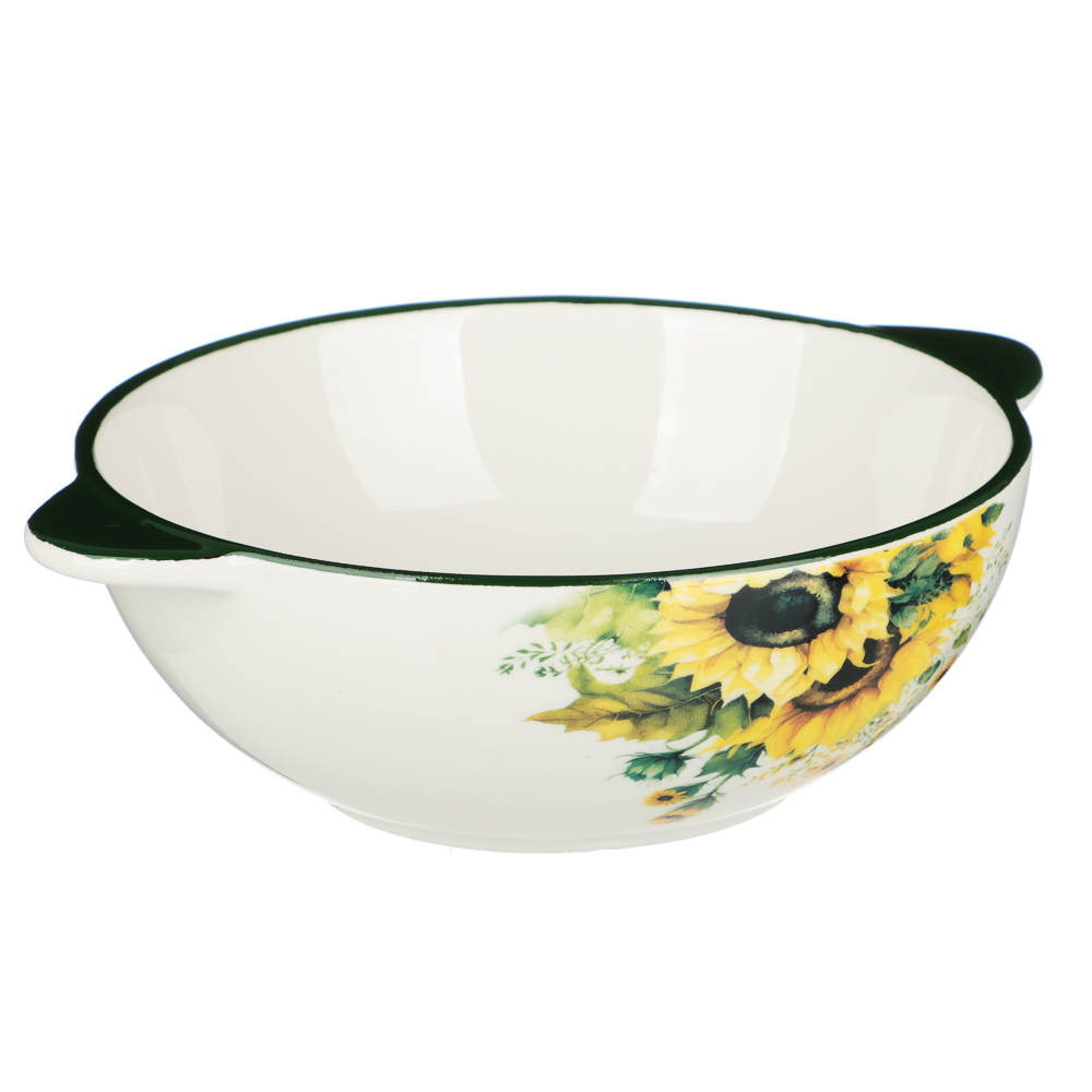 MILLIMI Подсолнухи Бульонница c ручками, 500мл, 18х15х5,5см, керамика, арт.№ 824-654