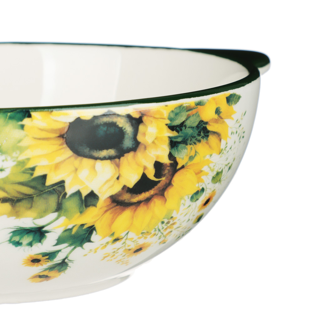 MILLIMI Подсолнухи Бульонница c ручками, 500мл, 18х15х5,5см, керамика, арт.№ 824-654