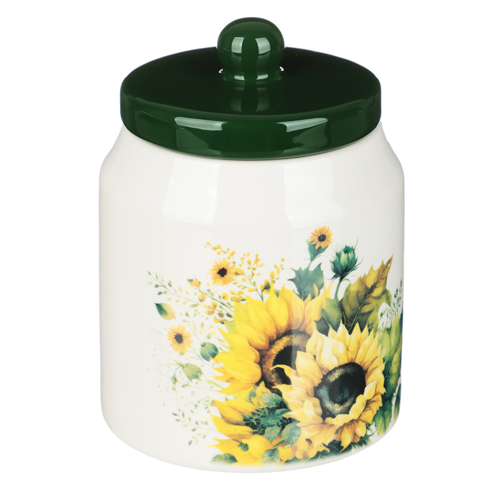 MILLIMI Подсолнухи Банка для хранения, 500мл, 10х13,8см, керамика, арт.№ 824-655