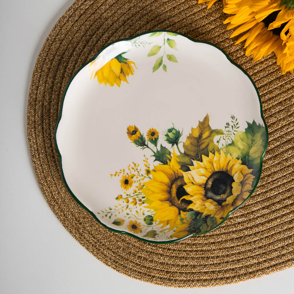 MILLIMI Подсолнухи Блюдо круглое, 20х2см, керамика, арт.№ 824-656