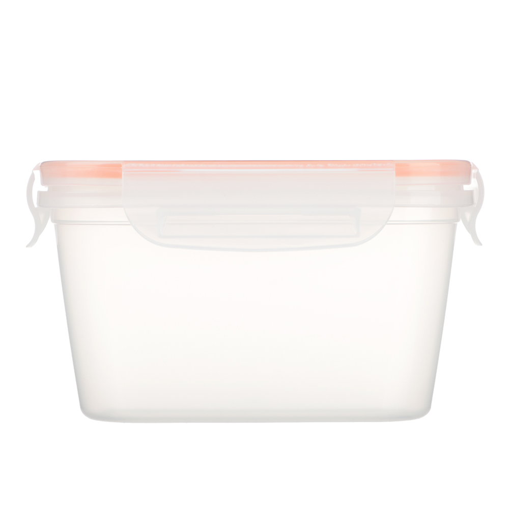 Контейнер пищевой герметичный с защелками 0,77л, прямоугольный конусный, пластик, арт.№ 861-554