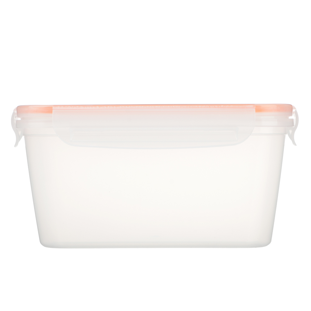 Контейнер пищевой герметичный с защелками 1,4л, прямоугольный конусный, пластик, арт.№ 861-555